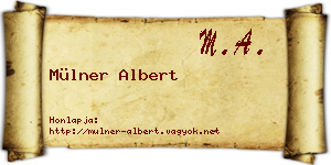 Mülner Albert névjegykártya