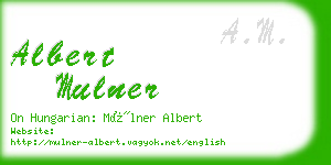 albert mulner business card